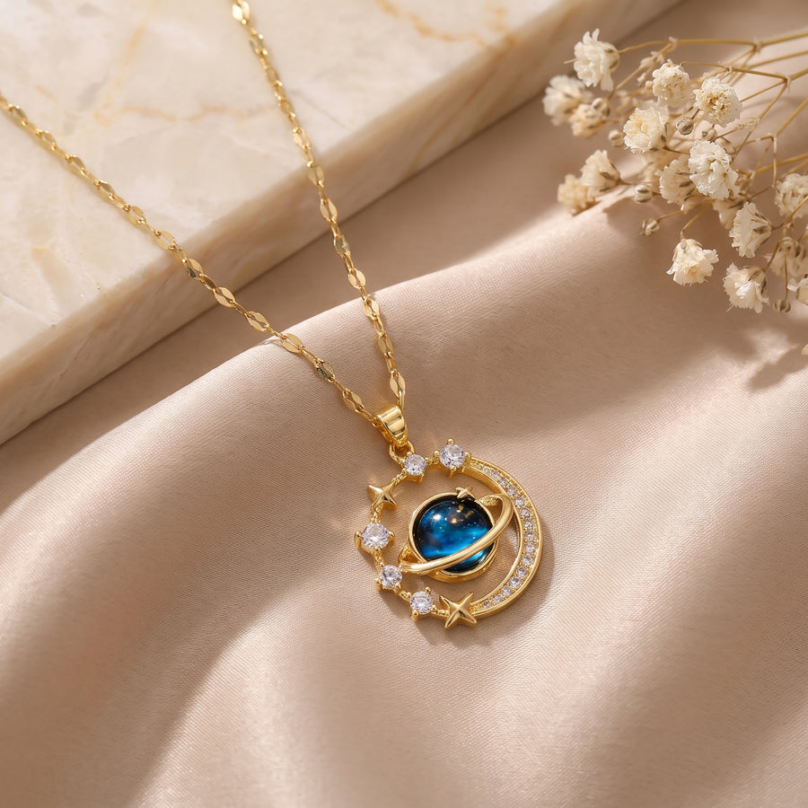 Astrea Orbit Necklace celestial pendant view
