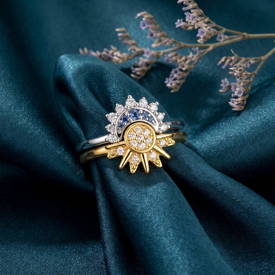 Astrea Sun & Moon Ring Set, product view 2