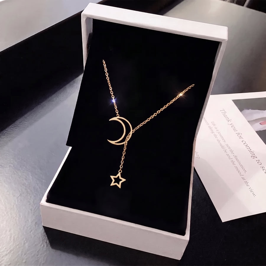 Selene Moon & Star Necklace