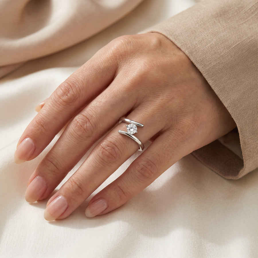 Liora Embrace Ring close-up worn view