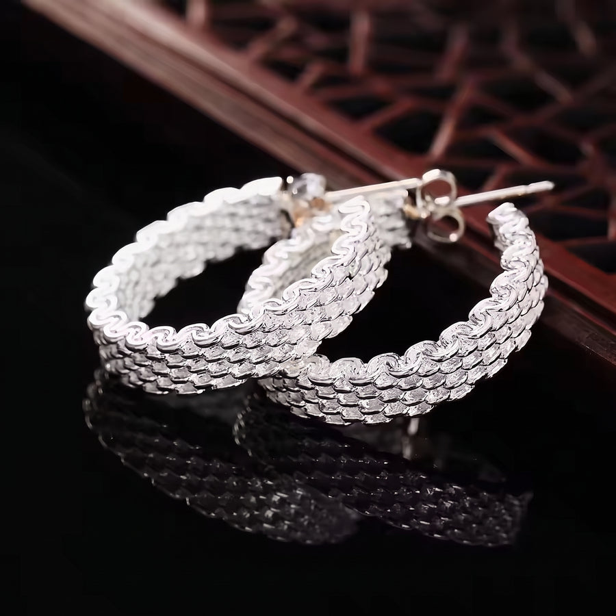 Lyra Woven Hoops, close-up product detail