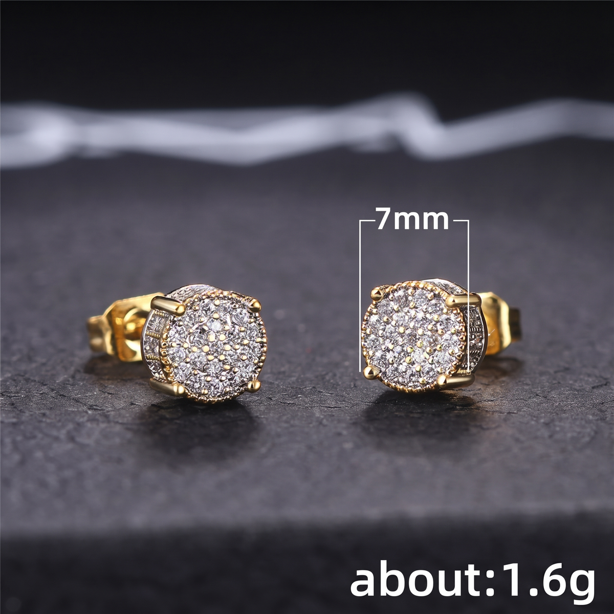 Solstice CZ Studs size and measurement guide measurements