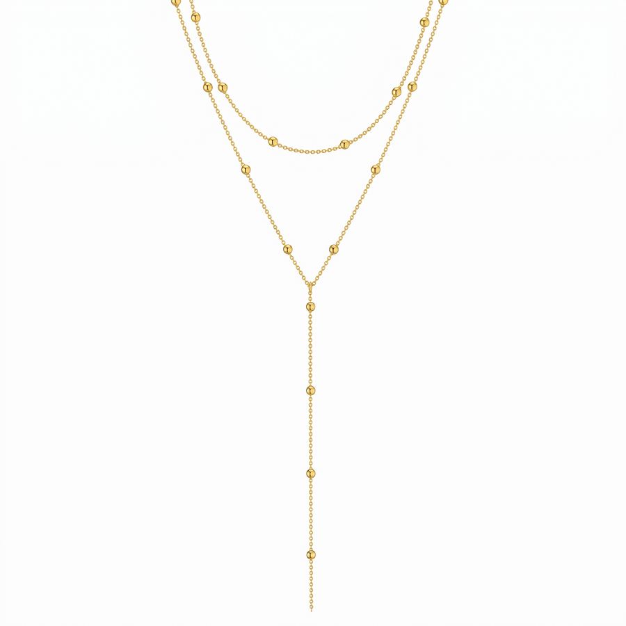 Isla Layered Tassel Necklace, product view 4