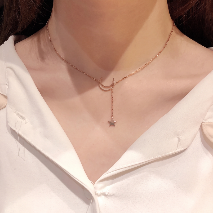 Selene Moon & Star Necklace, product view 5