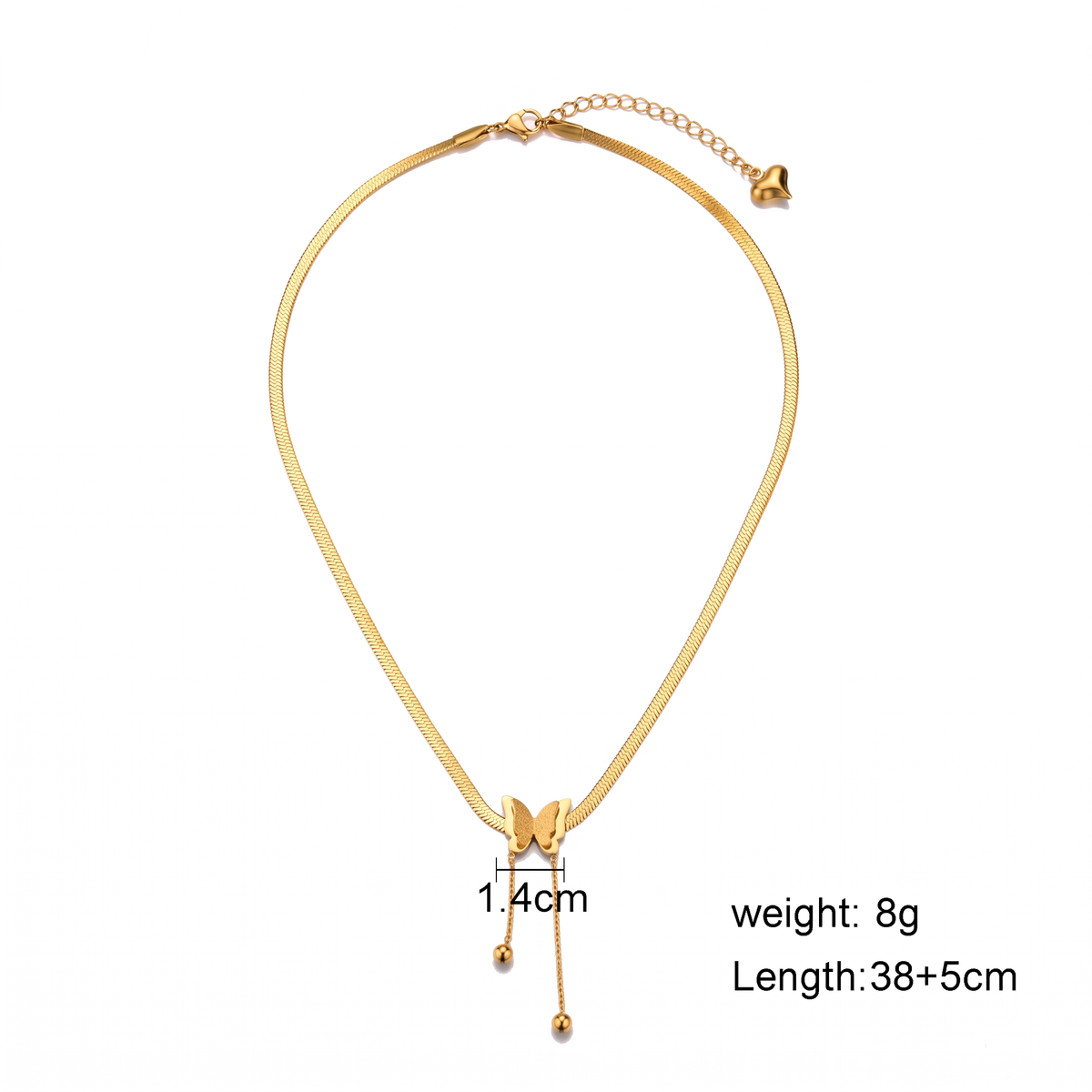 Elara Butterfly Necklace size and measurement guide measurements