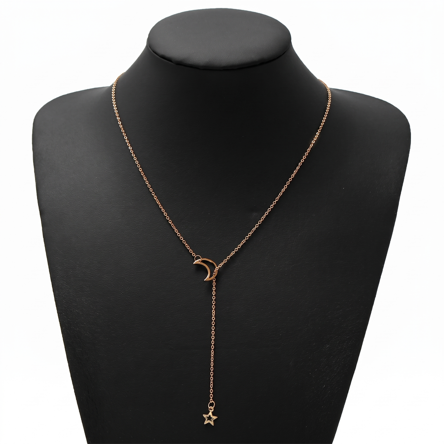 Selene Moon & Star Necklace on display