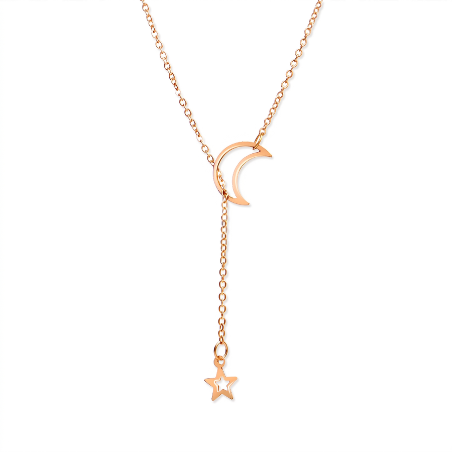 Selene Moon & Star Necklace pendant detail