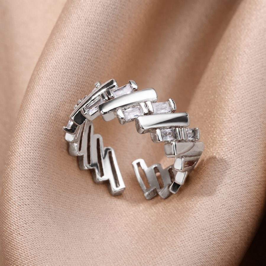 Luna Bar Ring — Silver finish