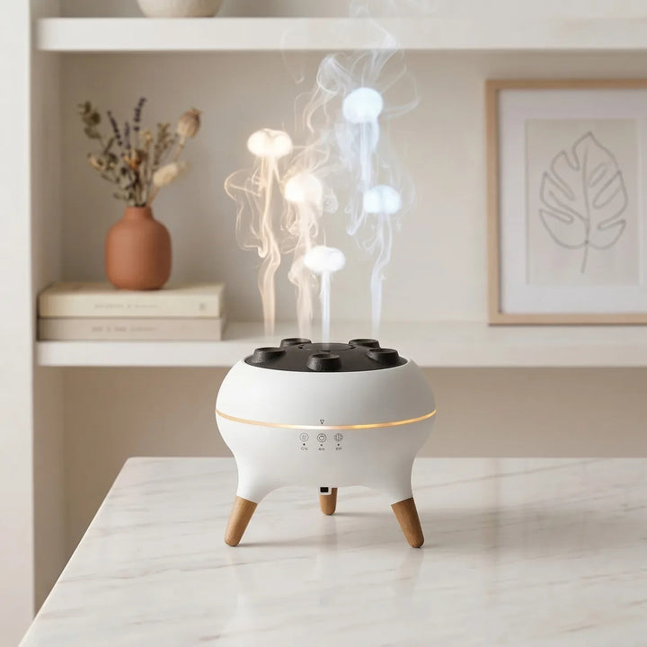 Medusa jellyfish mist diffuser on a console